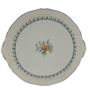 Villeroy and Boch Cake Plate Platter Romantica Pattern Double Handles Floral
